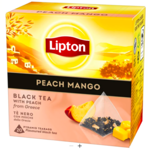Чёрный чай с персиком и манго Lipton Peach Mango, 20 пирамидок