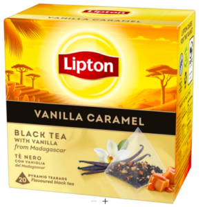 Чёрный чай с ванилью и карамелью Lipton Vanilla Caramel, 20 пирамидок
