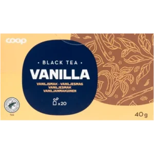 Чёрный чай с ванилью Coop Vaniljalla musta tee, 20 пакетиков