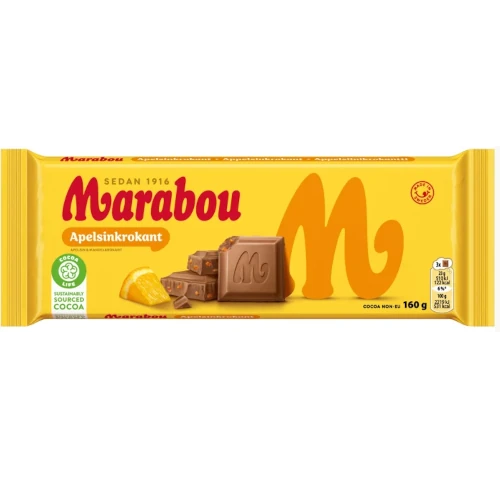 Шоколад Marabou (Марабу) Apelsin krokant молочный с апельсином, 160 гр