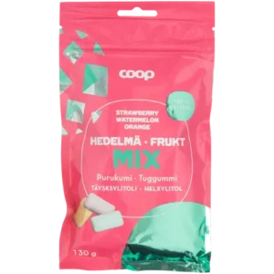 Жвачка с ксилитом Coop purukumi mix фруктовая, 130 гр