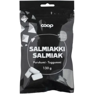 Жвачка с ксилитом без сахара Coop salmiakki перечная мята и лакрица, 130 гр