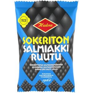 Лакричные конфеты без сахара Halva Sokeriton Salmiakkiruutu, 90 гр