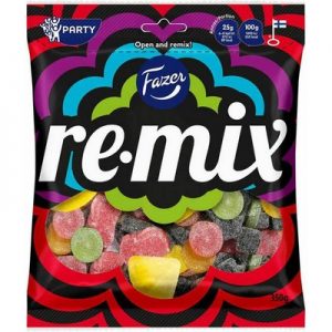 Лакрично-фруктовые конфеты Fazer Remix Party, 350 гр
