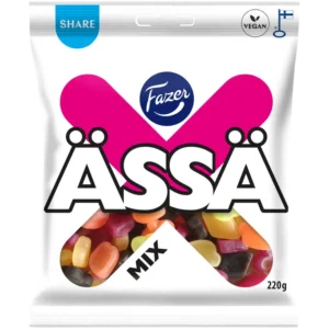 Фруктово-лакричные мягкие конфеты ассорти Fazer Ässä Mix, 220 гр