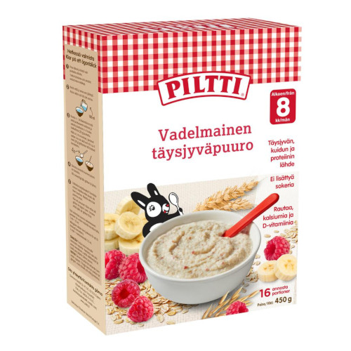 Овсянка с малиной Piltti 450 гр с 8 месяцев