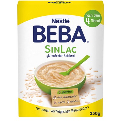 Каша рисовая безглютеновая Nestle Beba Sinlac, 250 г с 4 месяцев