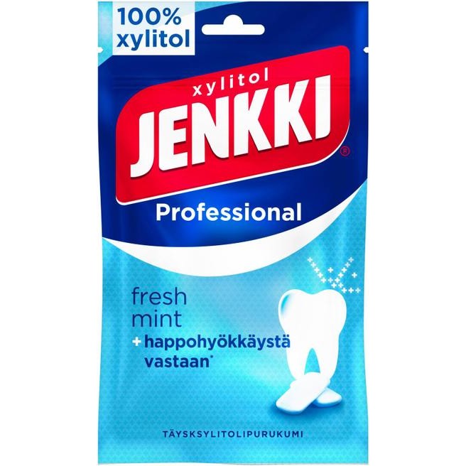 Жевательная резинка без сахара с ксилитом Jenkki Professional Freshmint, 90г