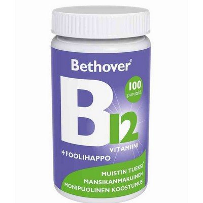 Витамин B12 и фолиевая кислота Bethover B12-vitamiini + foolihappo 100 табл