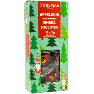 Рождественский черный чай в пирамидках Forsman Pyramid Appelsiini Kuusenkerkkä 15пак*3g