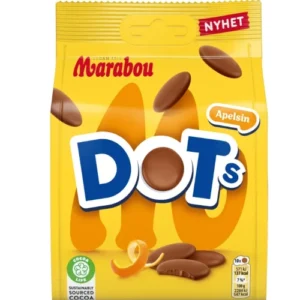 Шоколадные апельсиновые монетки Marabou Dots Orange 120 гр