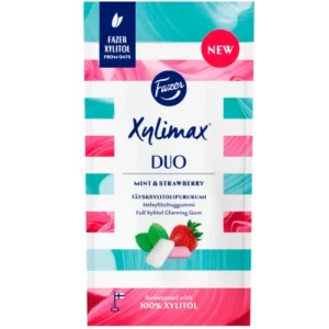 Жевательная резинка Fazer Xylimax Mint and Strawberry 38 гр клубника и мята