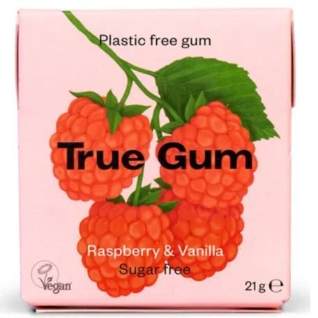 Жевательная резинка True Gum Vadelma-vanilja 21 гр малиновый вкус