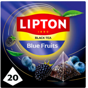 Черный чай с черникой и ежевикой Lipton Blue Fruit musta tee 20 пирамидок