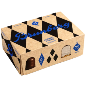 Суфле вкус салмиак в шоколаде Brunberg Salmiakkisuukko 150гр/6шт